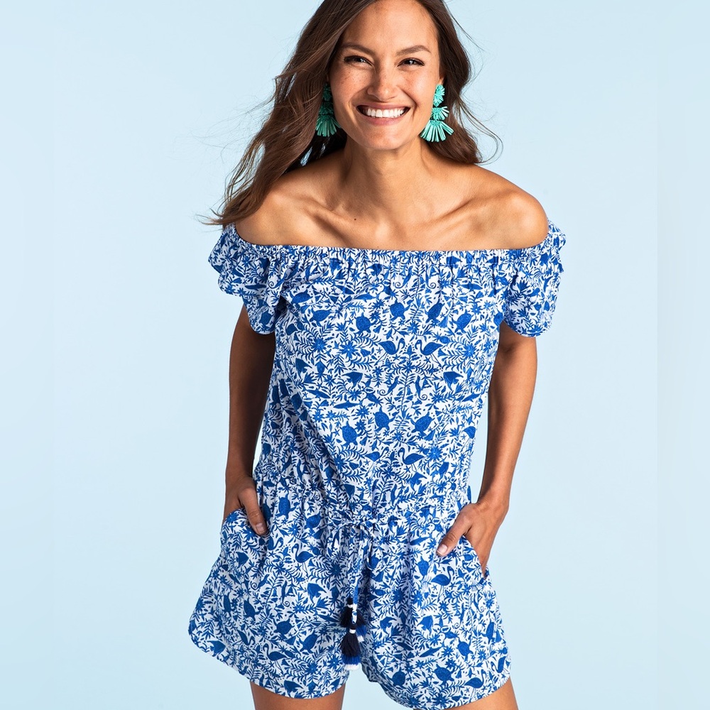 Vineyard Vines Bahamas Otomi Print Romper size XS